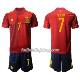 Spanien Morata 7 Børn Hjemme Fodboldsæt Euro 2020 S/S (+ Korte bukser)